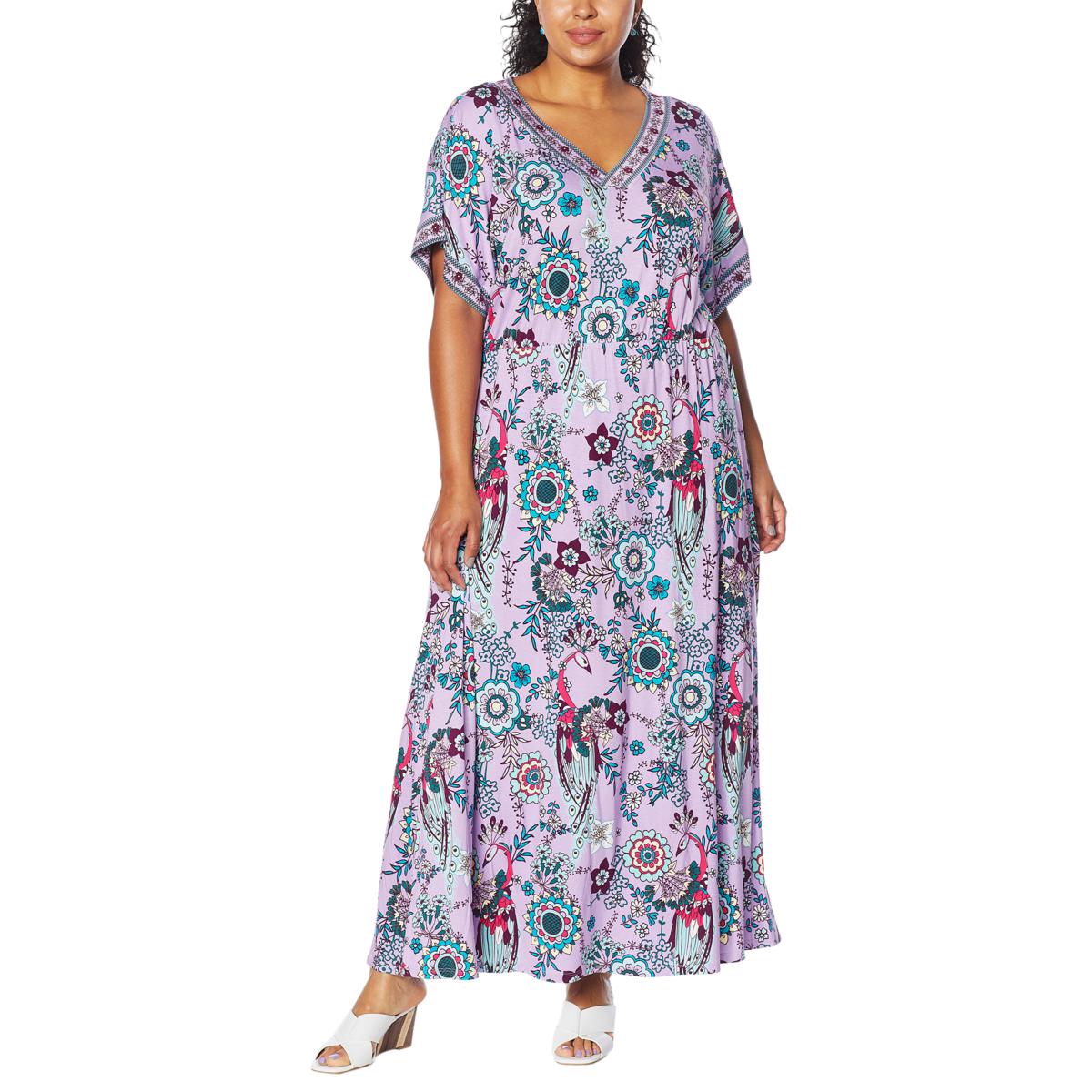 Colleen Lopez Printed V-Neck Maxi Dress - 9935088 | HSN