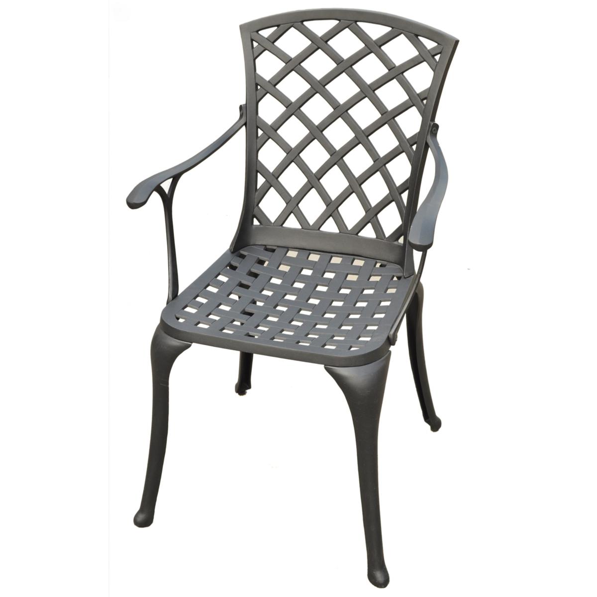 Crosley Sedona Set of 2 Cast Aluminum Arm Chairs Charcoal Black