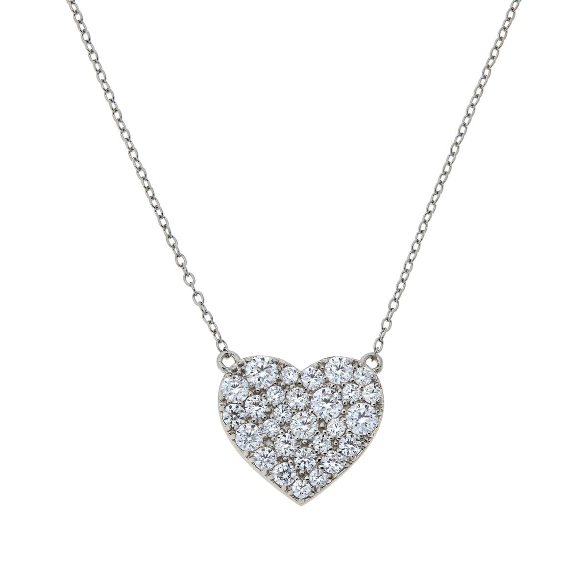 BellaMoi 1.78ctw Created Moissanite Heart Necklace - 20249356 | HSN