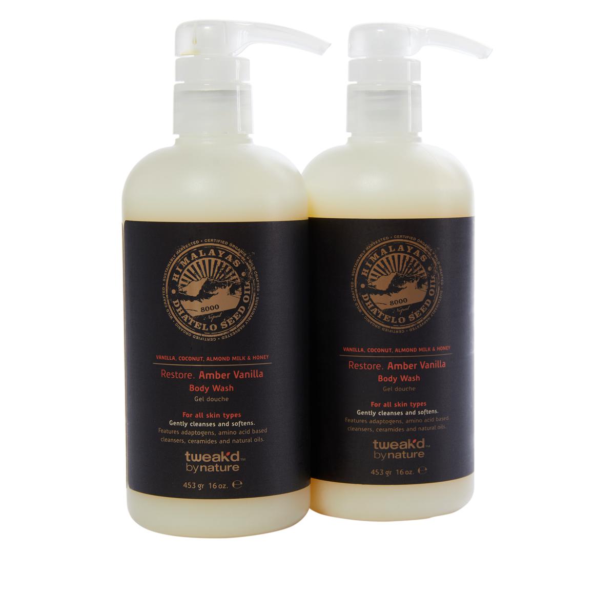 Tweak'd by Nature 2pack Amber Vanilla Body Wash 20789092 HSN