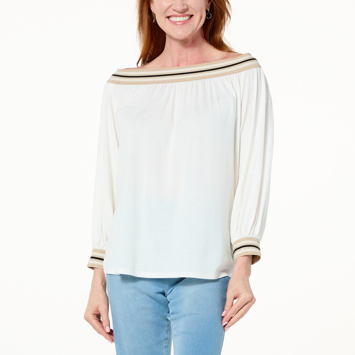 DG2 by Diane Gilman Everyday Jersey OfftheShoulder Knit Top
