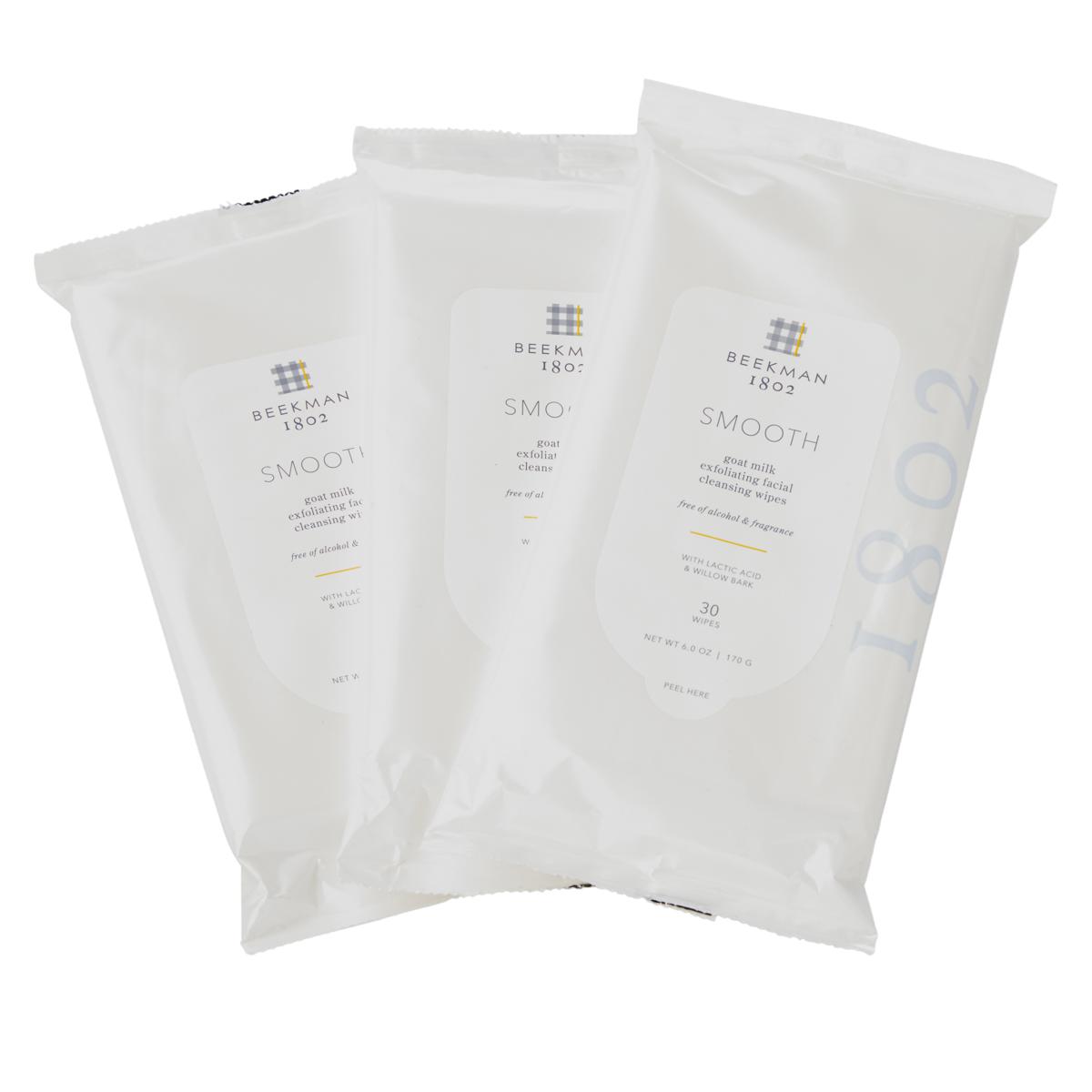 Beekman 1802 Skincare Infused 3pack Smooth Face Wipes 20805352 HSN