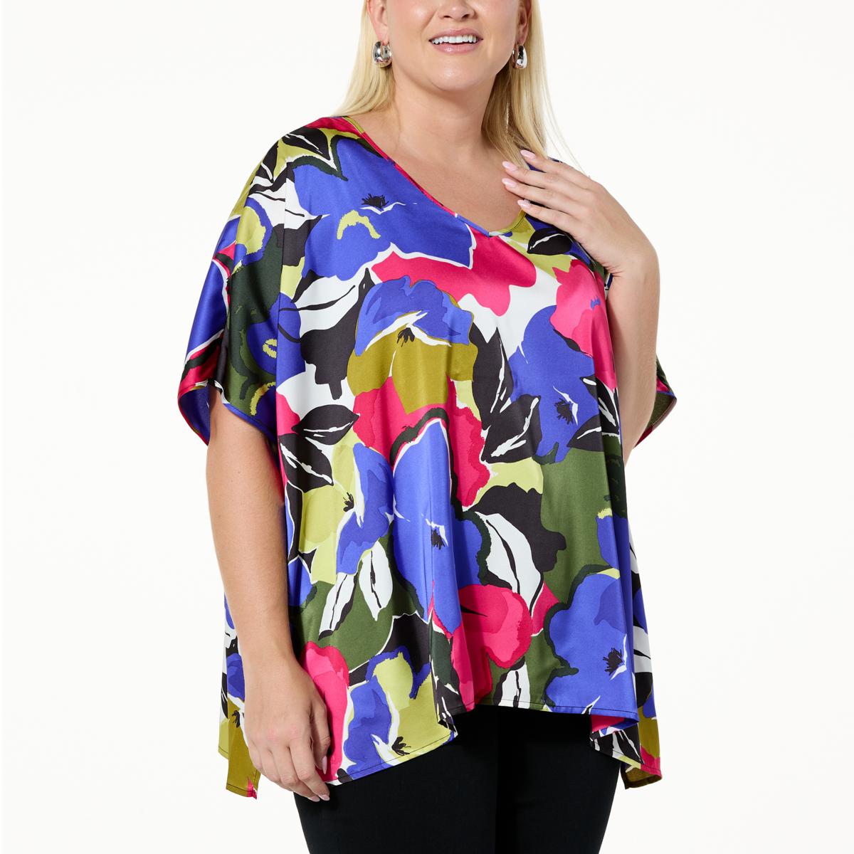 IMAN Global Chic Printed Satin Scarf Top - 20808313 | HSN