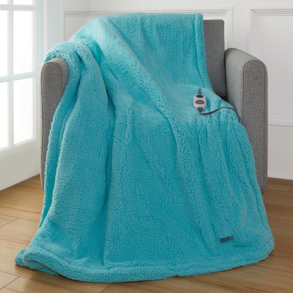 Warm & Cozy Sherpa to Sherpa Heated Throw 20814768 HSN