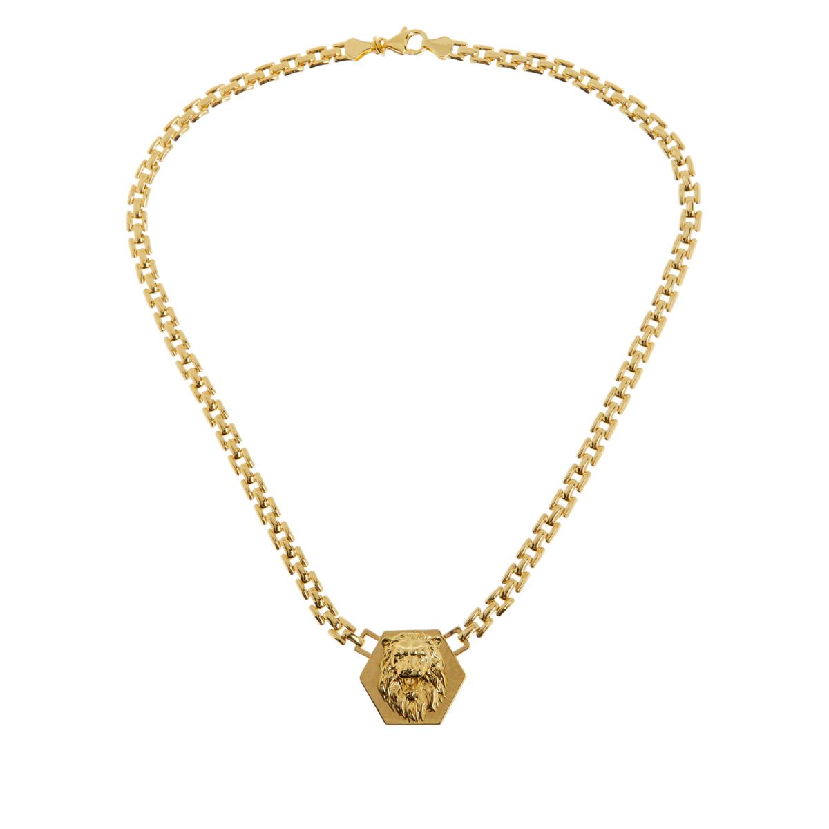 Bellezza 181/2" Bronze Lion ChainLink Pendant Necklace 20863891 HSN