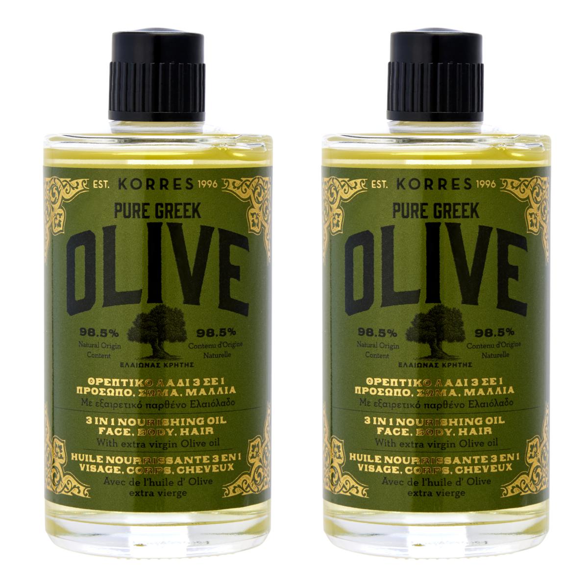 Korres 2pack Olive 3in1 Nourishing Oil for Face, Body & Hair AS