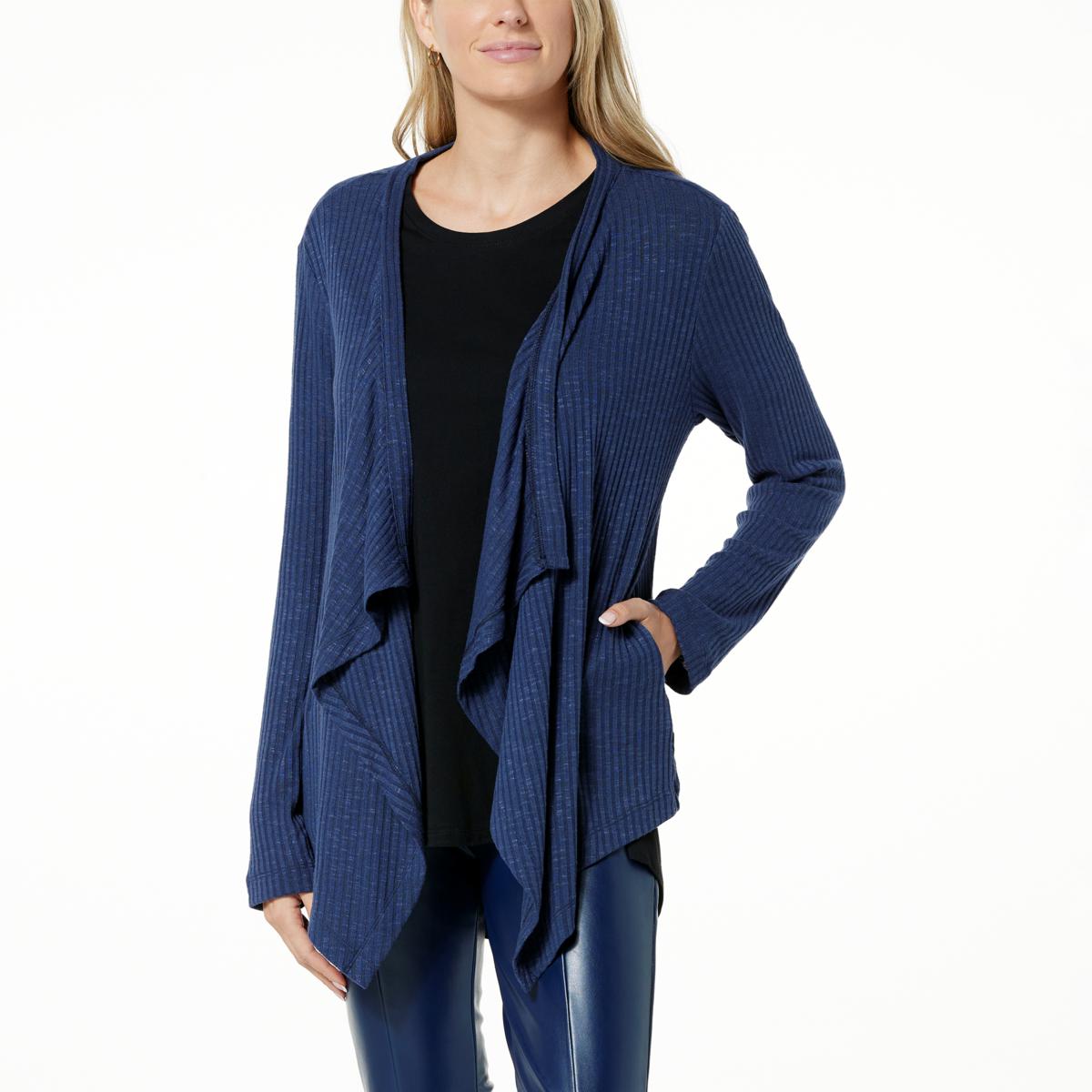 Hue Ribbed Knit Wrap Cardigan 20901126 Hsn