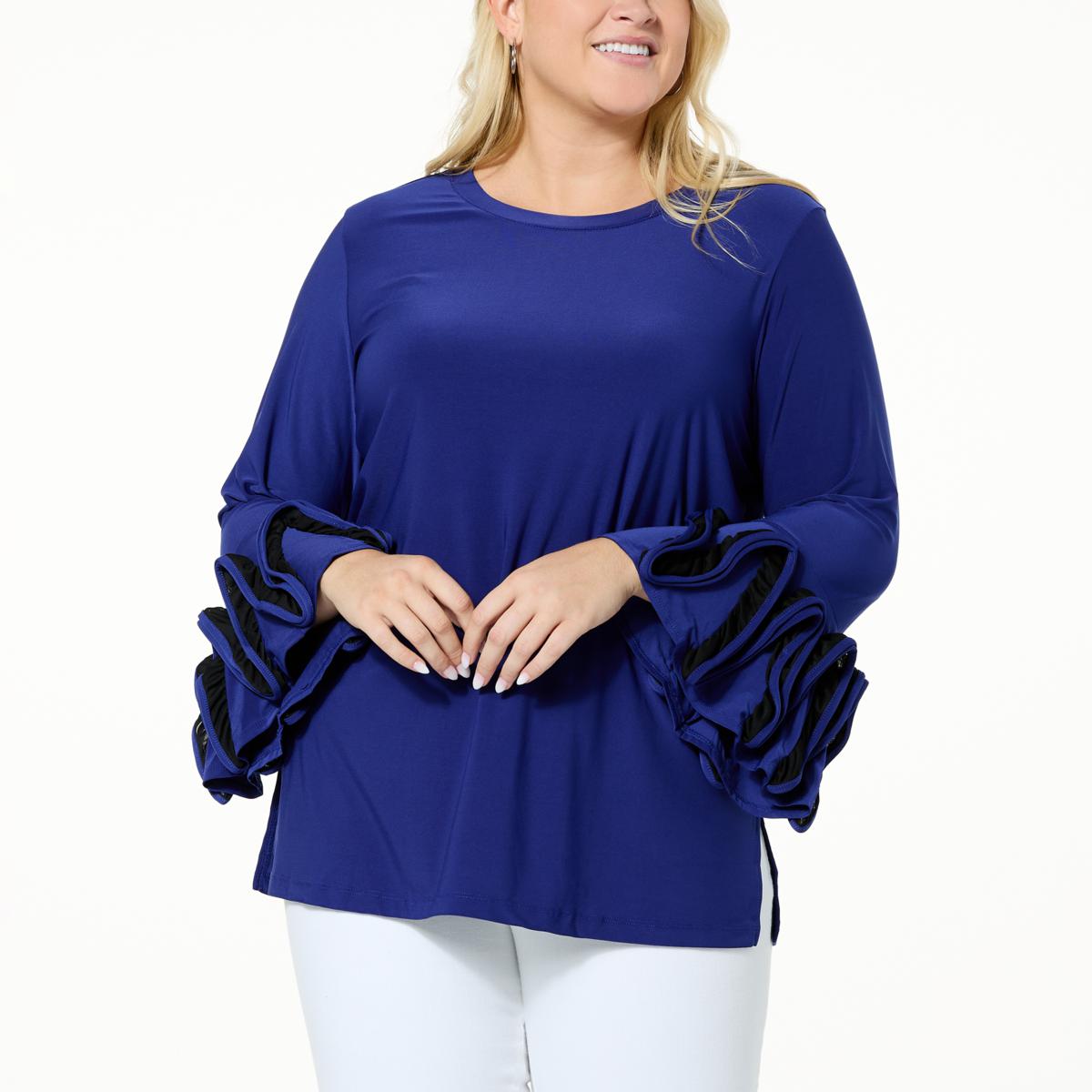 Antthony Ruffled Bell Cuff Long-Sleeve Top - 20923914 | HSN