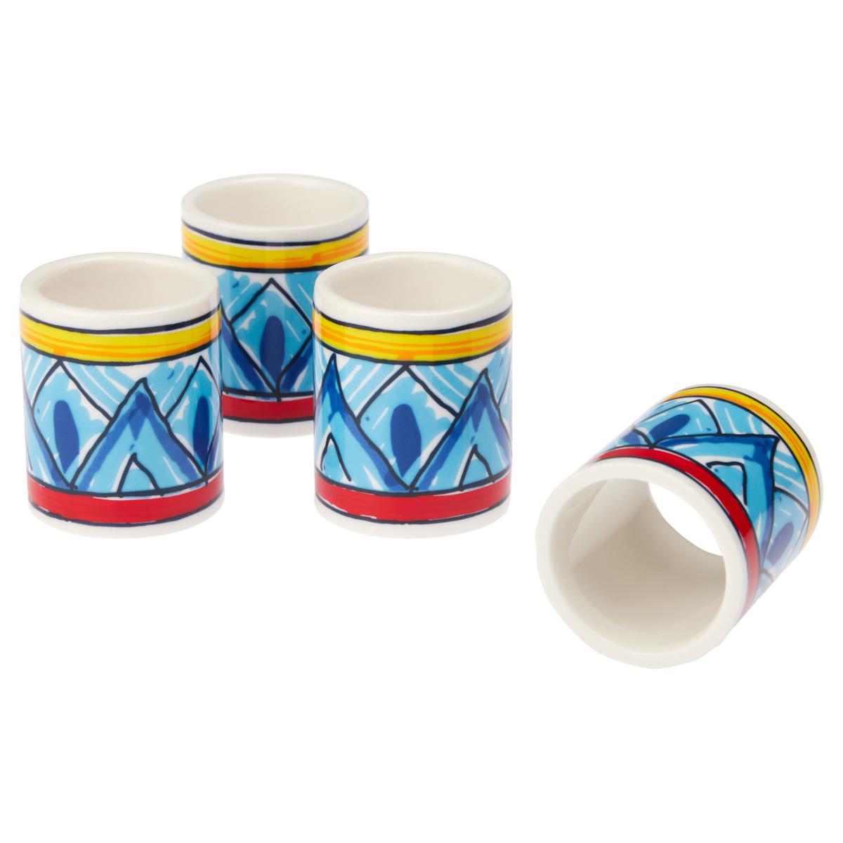Lidia's Kitchen 4piece Porcelain Napkin Ring Set 20952566 HSN