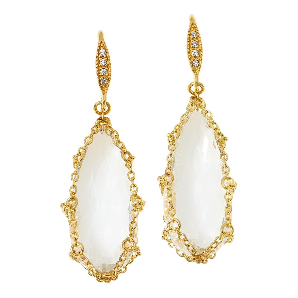 Rarities Gemstone GoldPlated Chain Drop Earrings 21033840 HSN