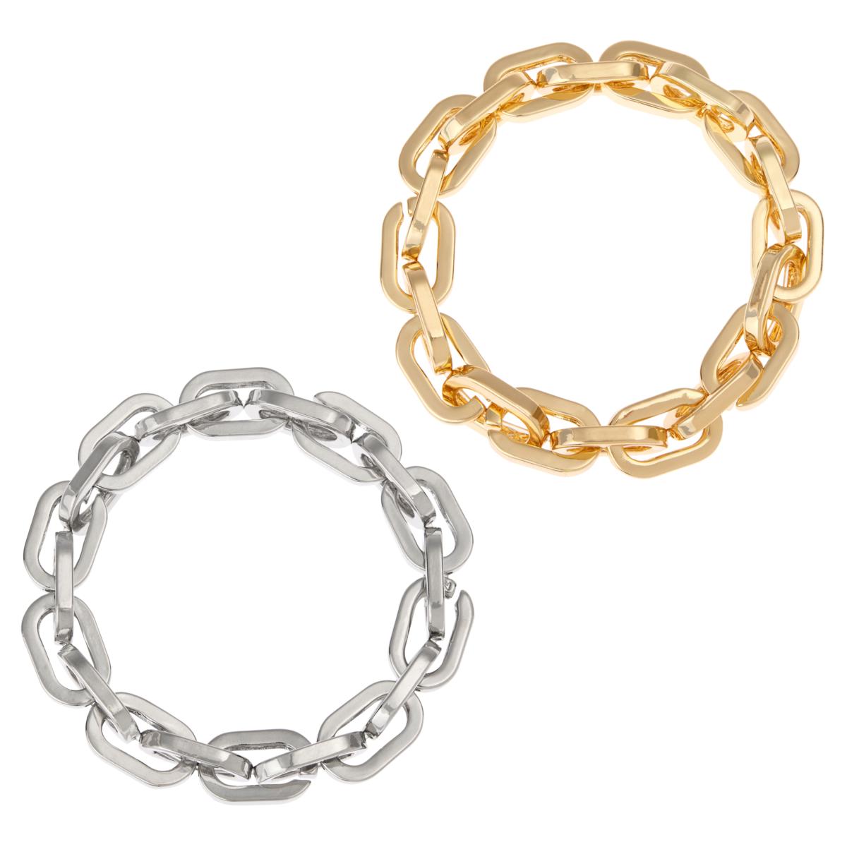 R.J. Graziano Take Two Stretch Chain Bracelet 2piece Set 21037889 HSN