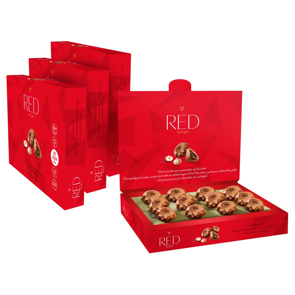 RED Chocolate 4 Boxes Diamond Truffles - 10092779 | HSN