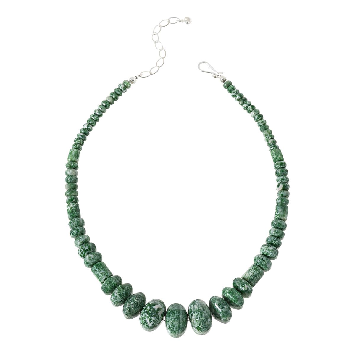 Jay King Green Moss Zoisite Graduated Bead Necklace - 21227077 | HSN