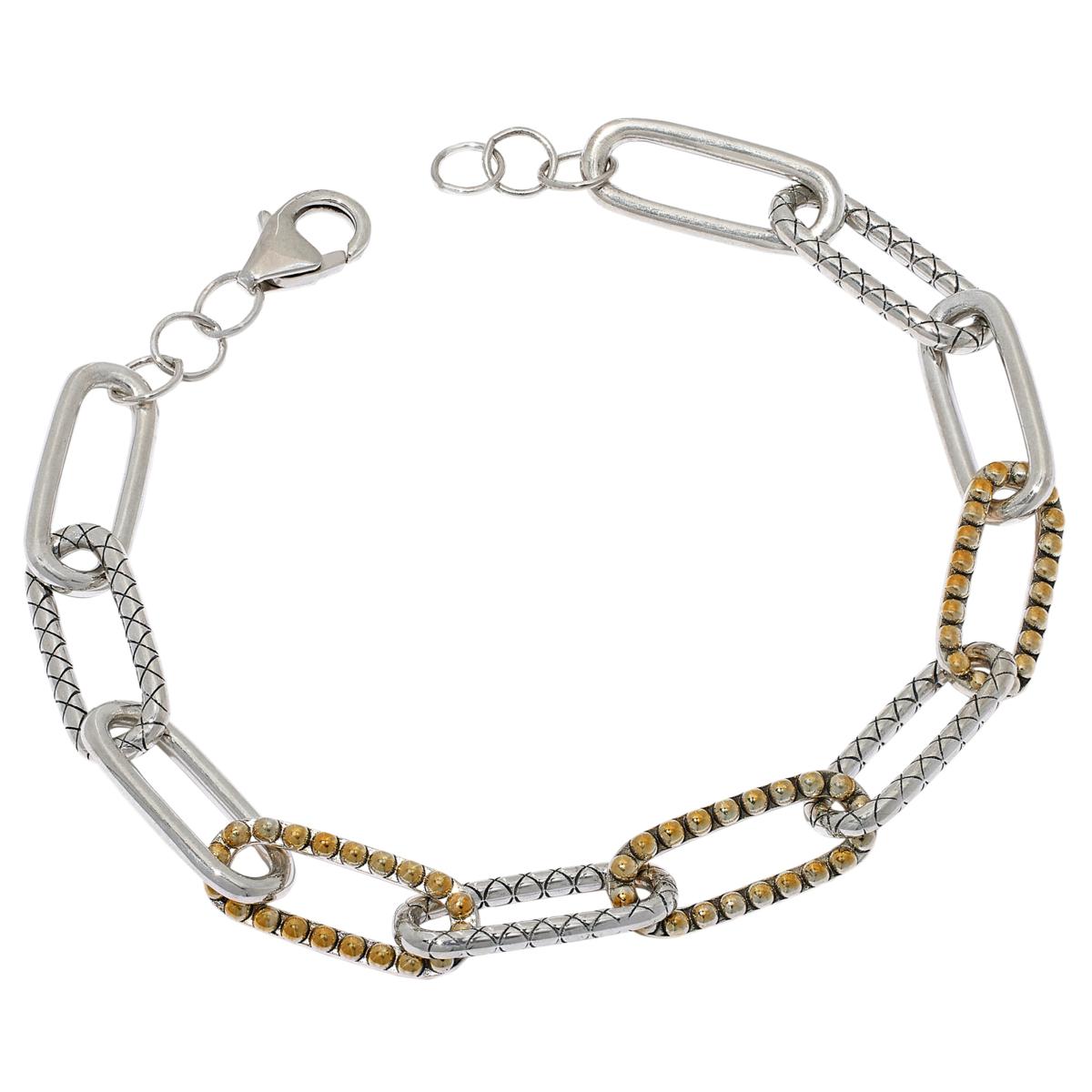 Humanly Krafted Sterling Silver Paperclip Link Chain Bracelet