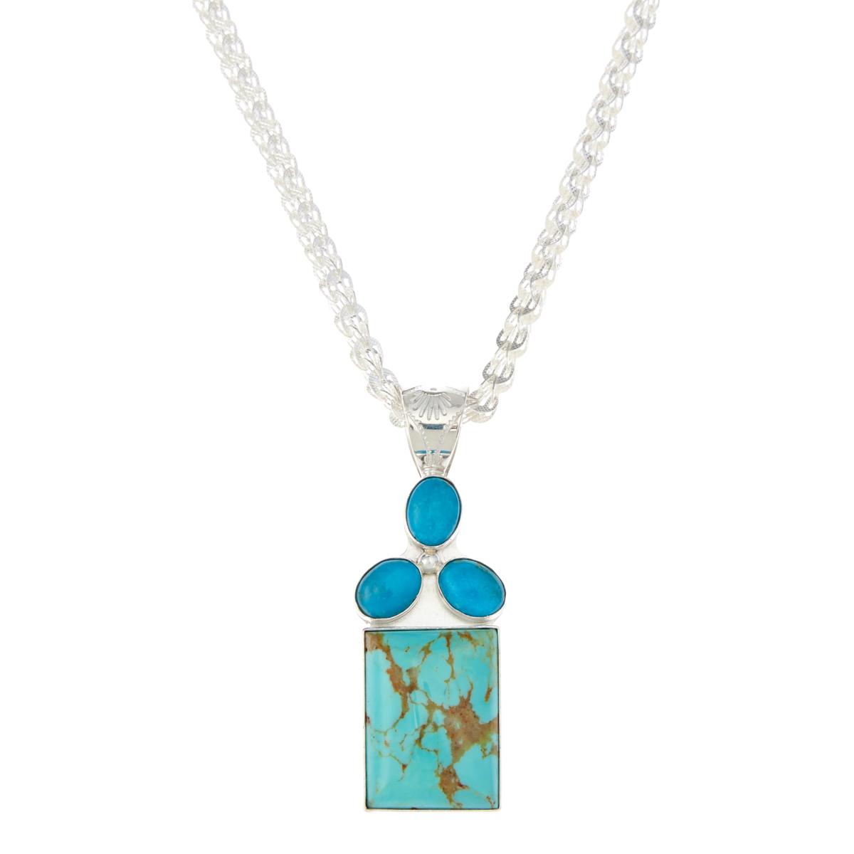 Jay King Sterling Silver Kingman Turquoise Pendant with 18