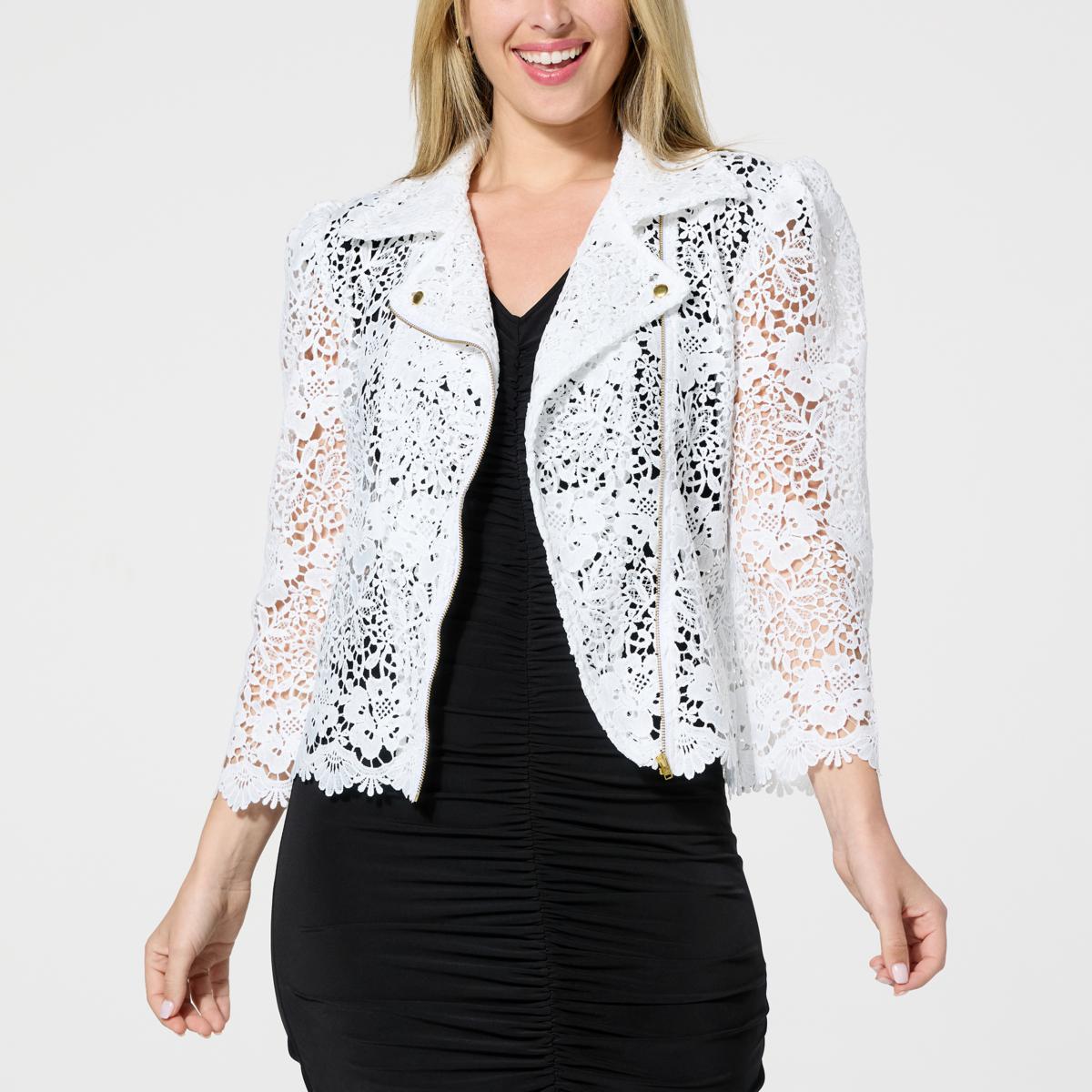 Curations x Amy Morrison Lace Moto Jacket - 22249901 | HSN