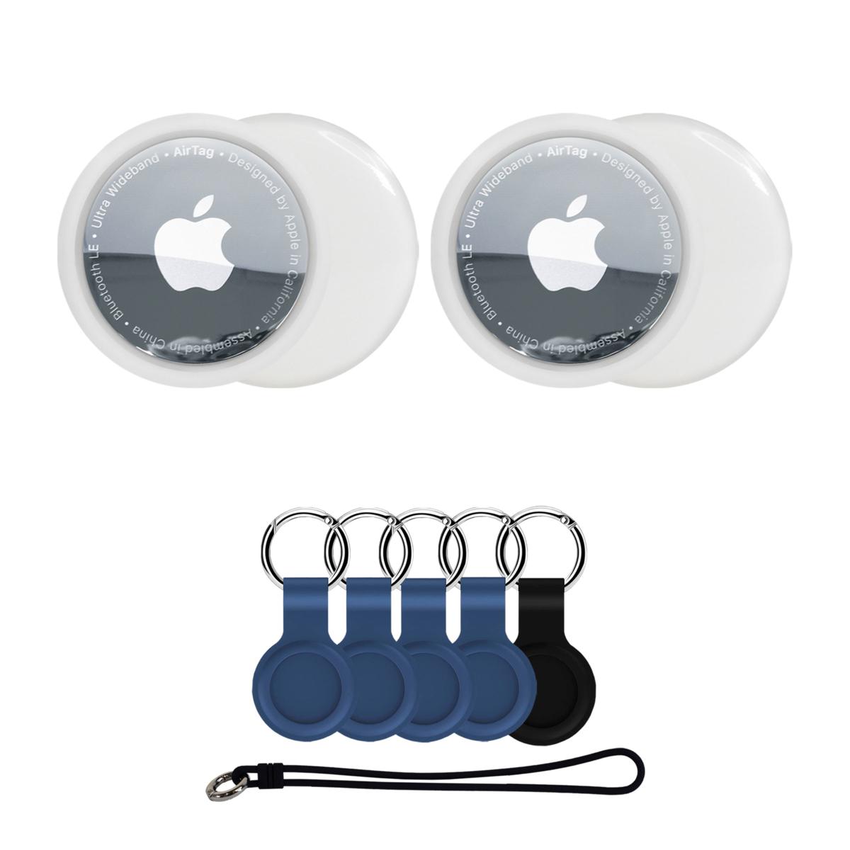 Apple AirTags 2pk Bundle w/Keychains, Luggage Tag & Voucher 22287319 HSN
