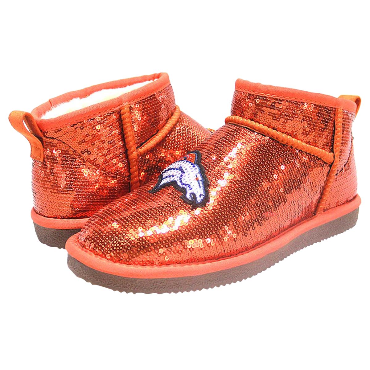 Officially Licensed NFL Sequin Faux Fur Lined Ankle Boot by Cucé Shoes