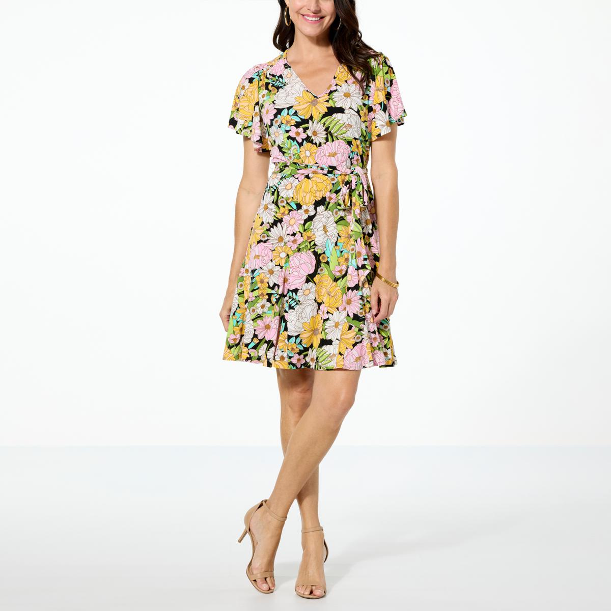 Nina Leonard Belted Godet Hem Dress 22346516 Hsn Nina Leonard Belted Godet Hem Dress 22346516 Hsn