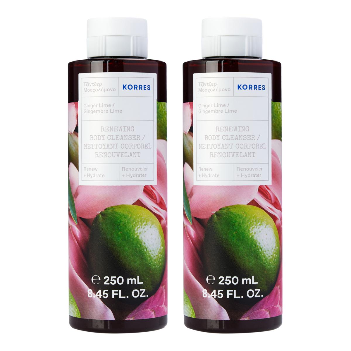Korres 2pack Ginger Lime Renewing Body Cleanser 22351620 HSN