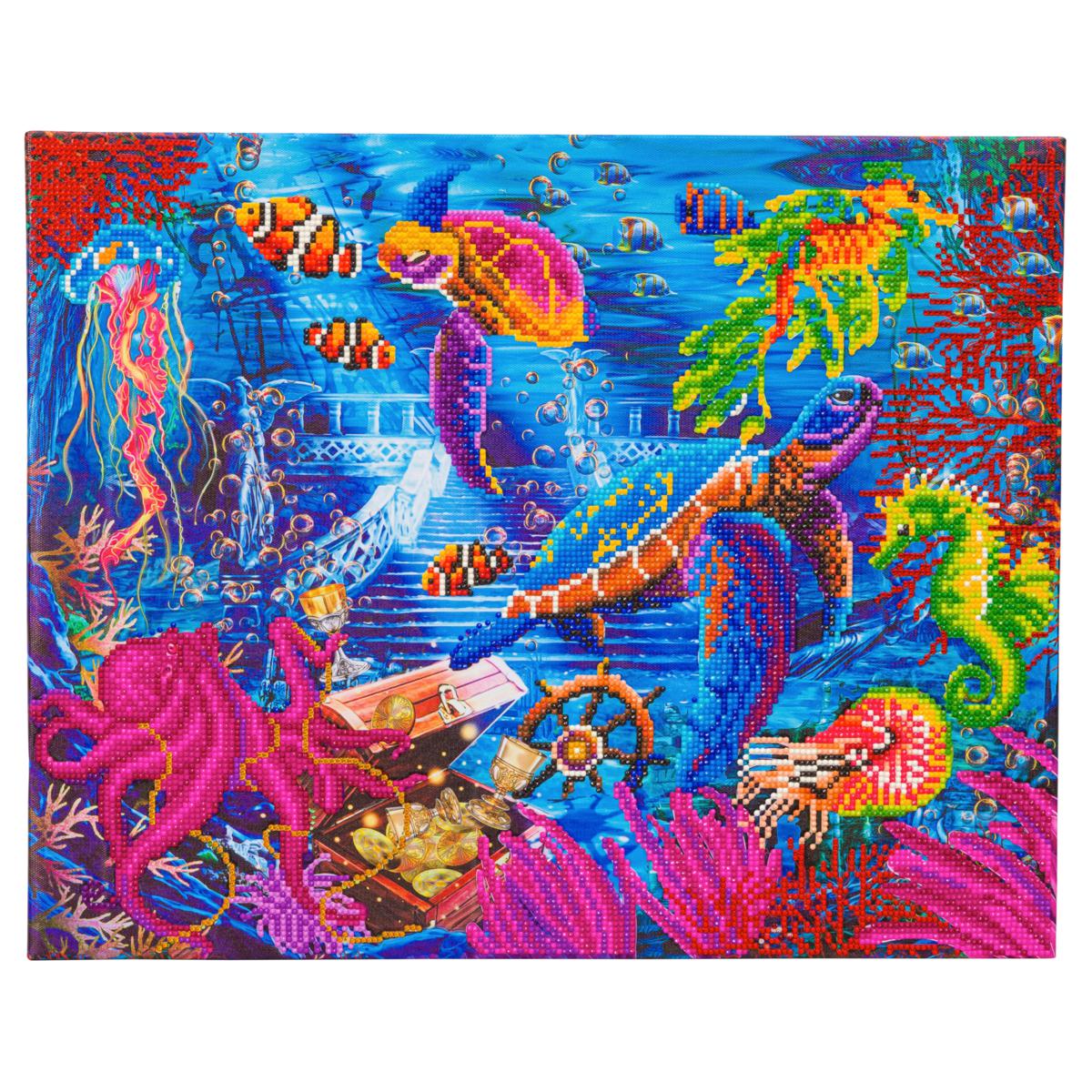 Craft Buddy Sea Life Crystal Art Canvas Kit in Wooden Frame 22351693