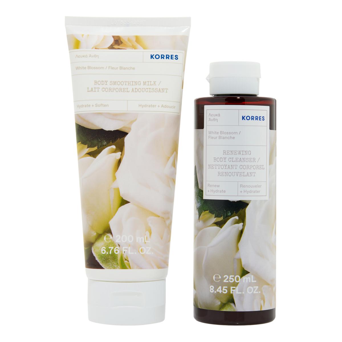 Korres White Blossom Shower Gel & Body Milk Set 22457031 HSN