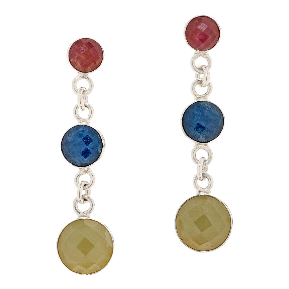 Jay King Multicolor Sapphire Sterling Silver Dangle Earrings - 22657165 ...