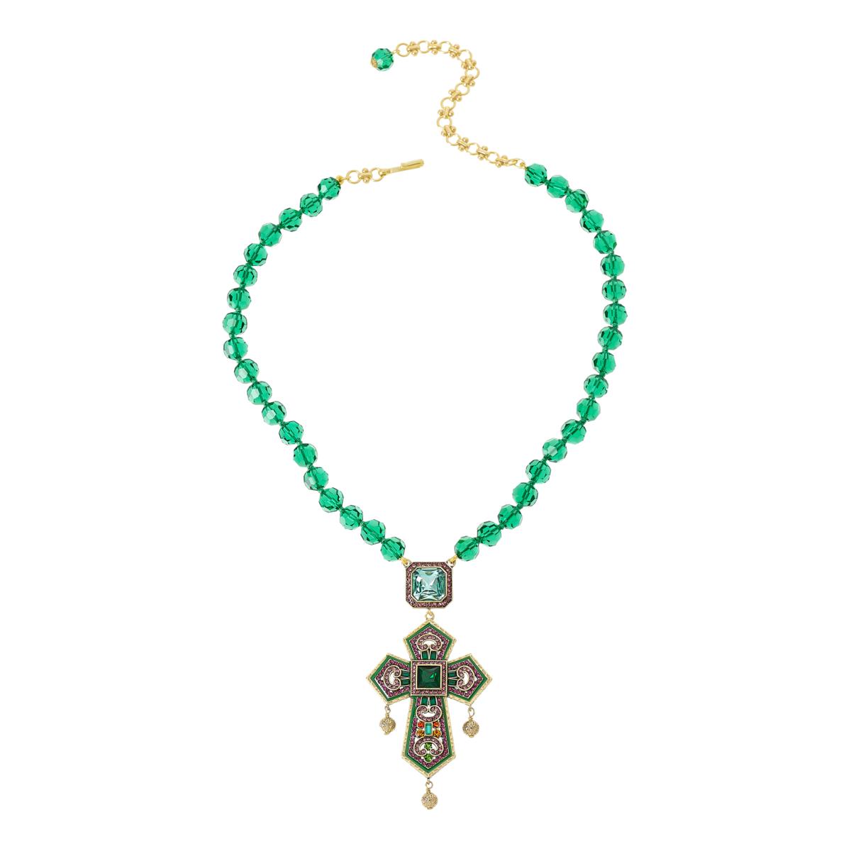 Heidi Daus Absolutely Divine Crystal And Enamel Cross Drop Necklace ...