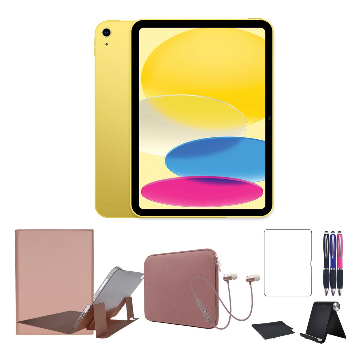 Apple iPad 10.9" 10th Gen 256GB Yellow w/Bluetooth Keyboard & Earbuds