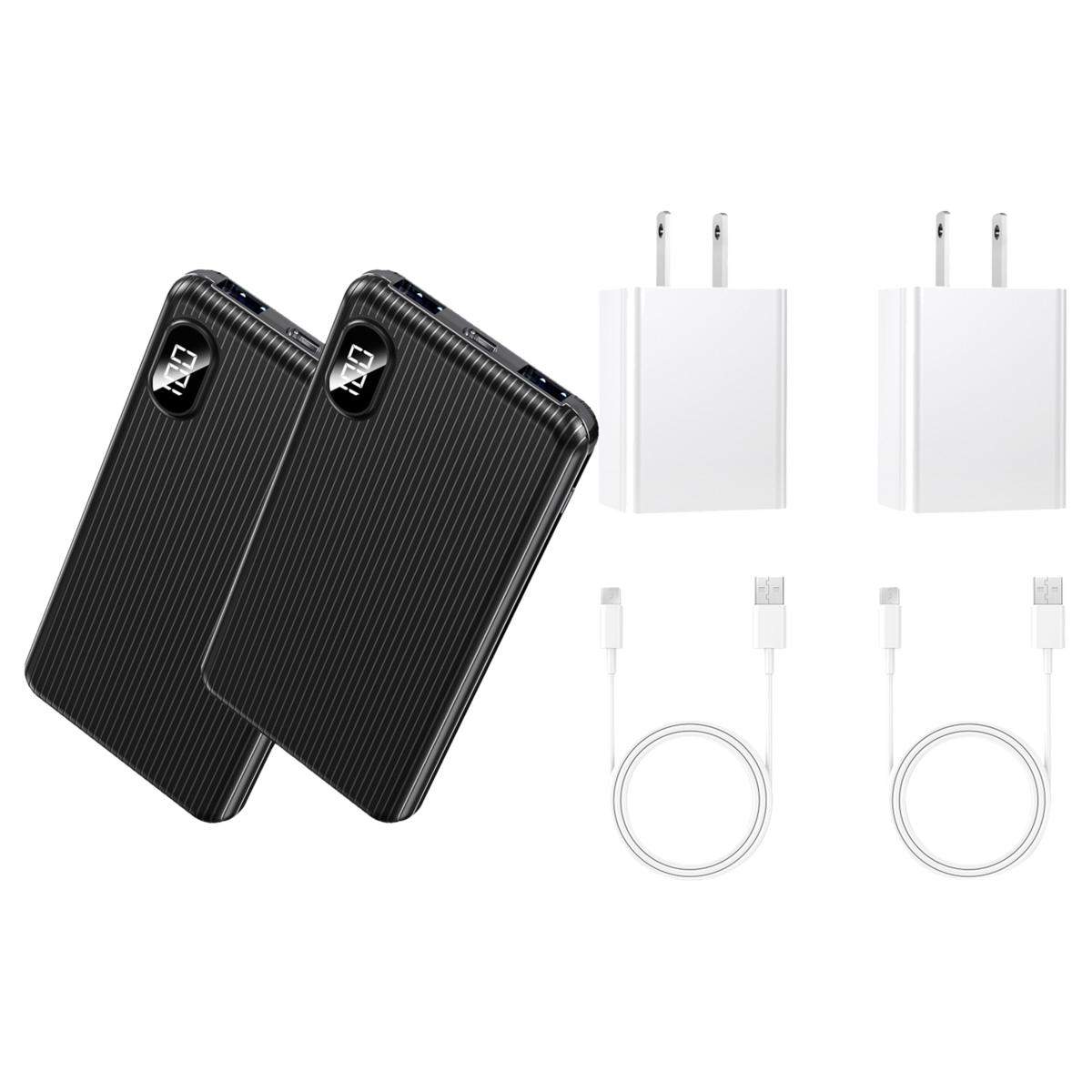 10KmAh Power Bank 2pack with Cables & Wall Adaptors 23031790