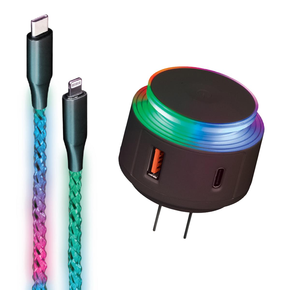 Helix Lucid Dual Port Wall Charger w/USBC to Lightning Charging Cable