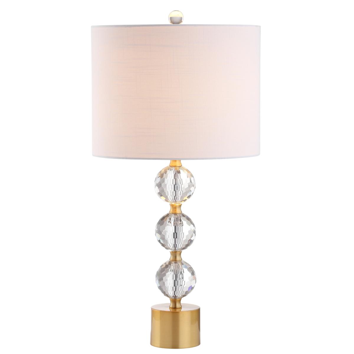 JONATHAN Y Clear Brass Ashley 25.25" Crystal LED Table Lamp 8868886 HSN