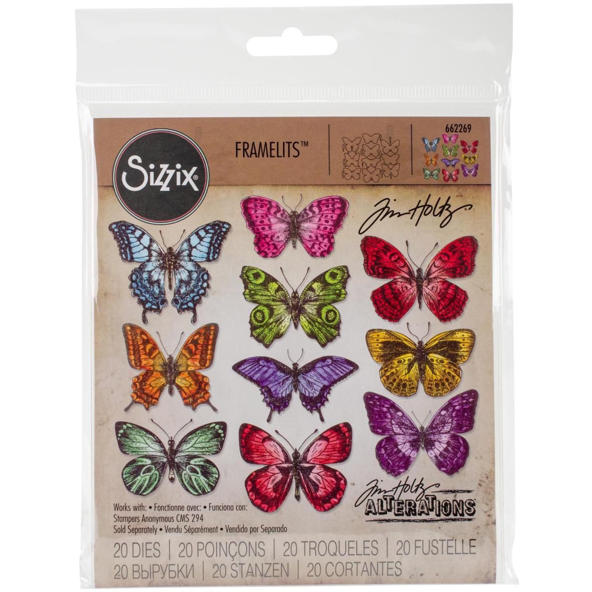 Sizzix Framelits Dies By Tim Holtz 20-pack - Flutter By - 9001181 | HSN