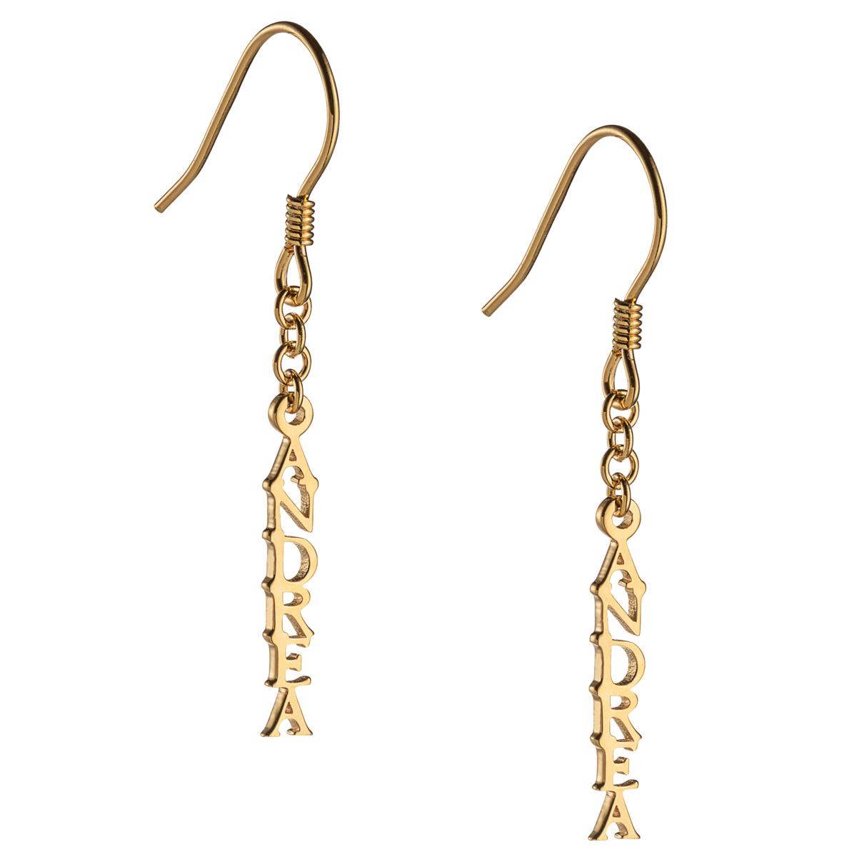 Name with Chain Dangle Earrings 9013073 HSN