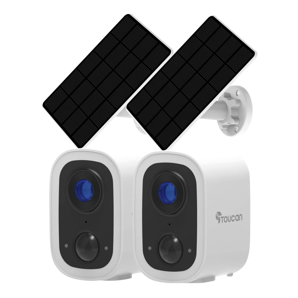 Hsn Camera Toucan 2-pack 2K Wireless Cameras with 2 Solar Panels - 23620058 | HSN