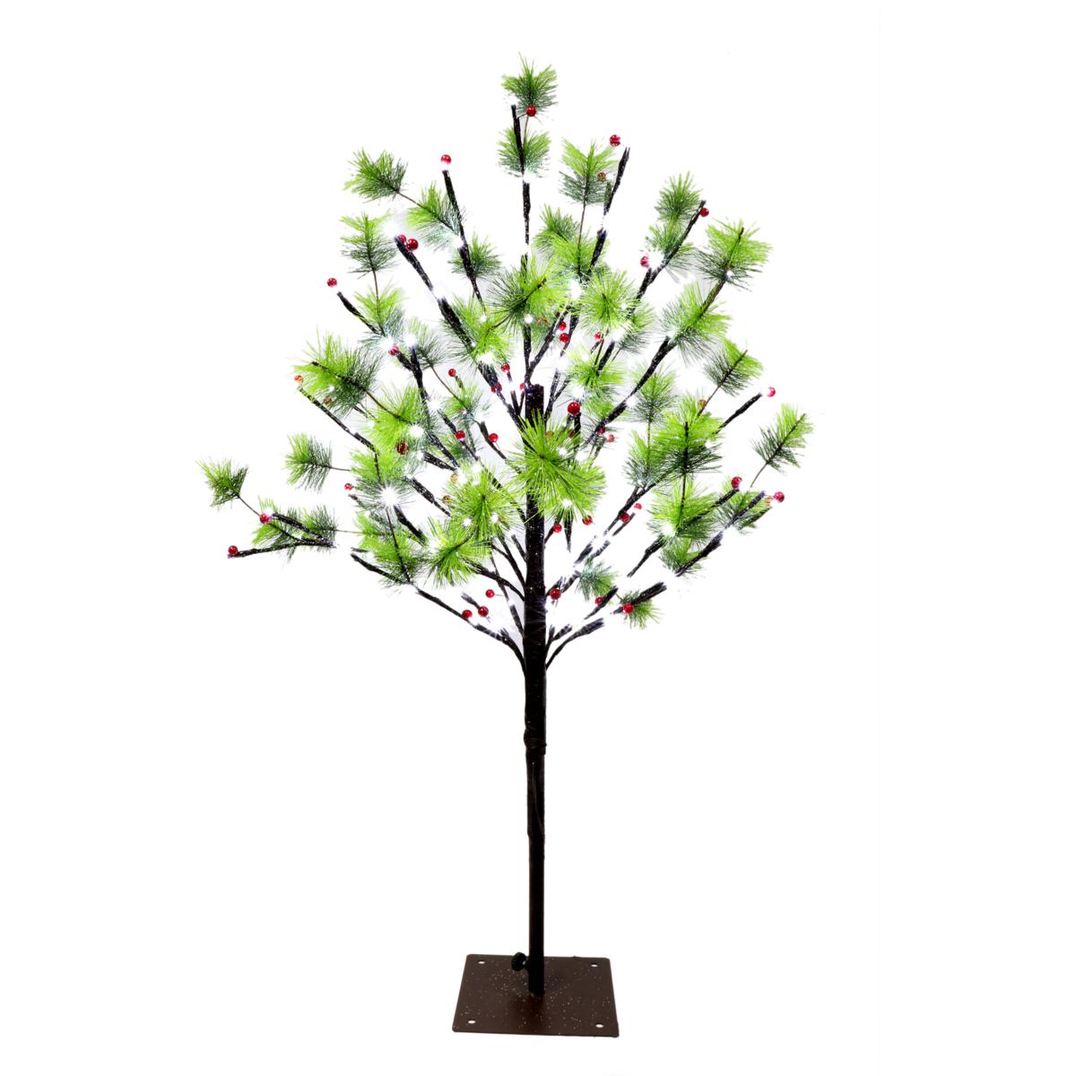 Puleo International 3' Red Berry Led Tree w/120 White Twinkle Light