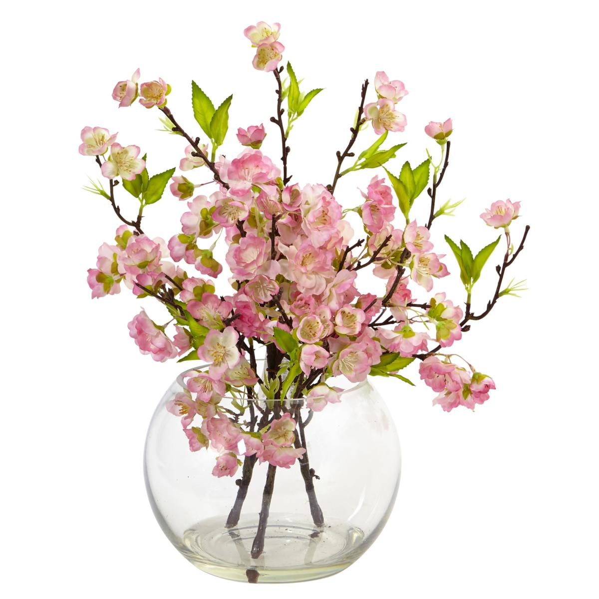 Nearly Natural Silk Cherry Blossom Arrangement 9195929 HSN