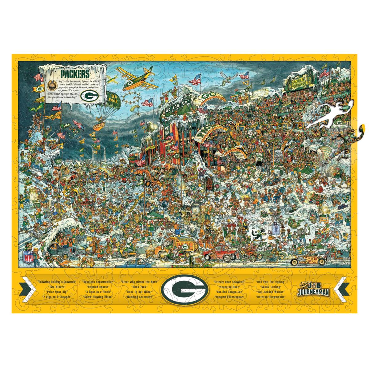 Officially Licensed NFL Wooden Joe Journeyman Puzzle Green Bay