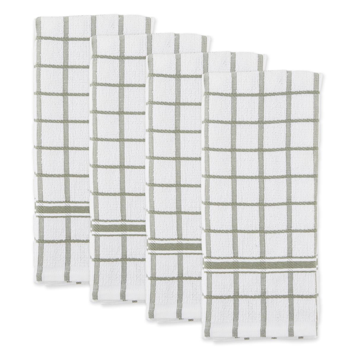 Design Imports Windowpane Terry Kitchen Towel 4Pack 9799501 HSN