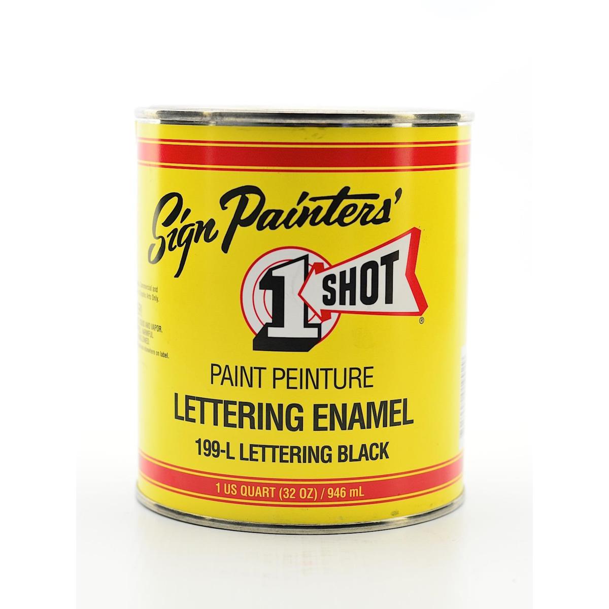 1Shot Lettering Enamel Quart Black 199L 9913761 HSN