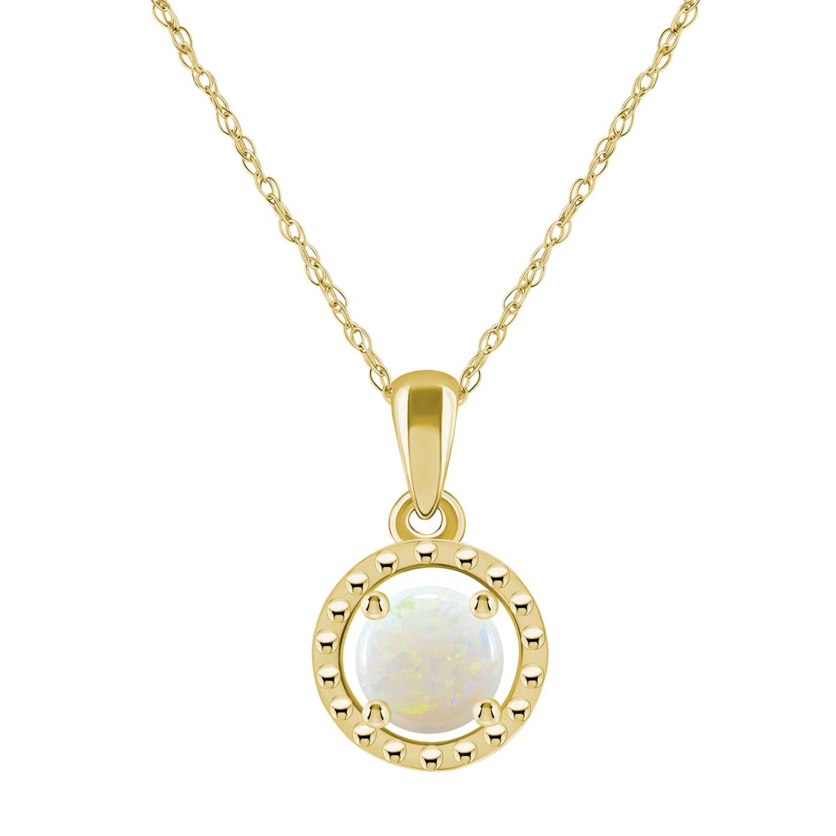 10K Gold 5mm Round Gemstone Pendant with Chain 10089322 HSN