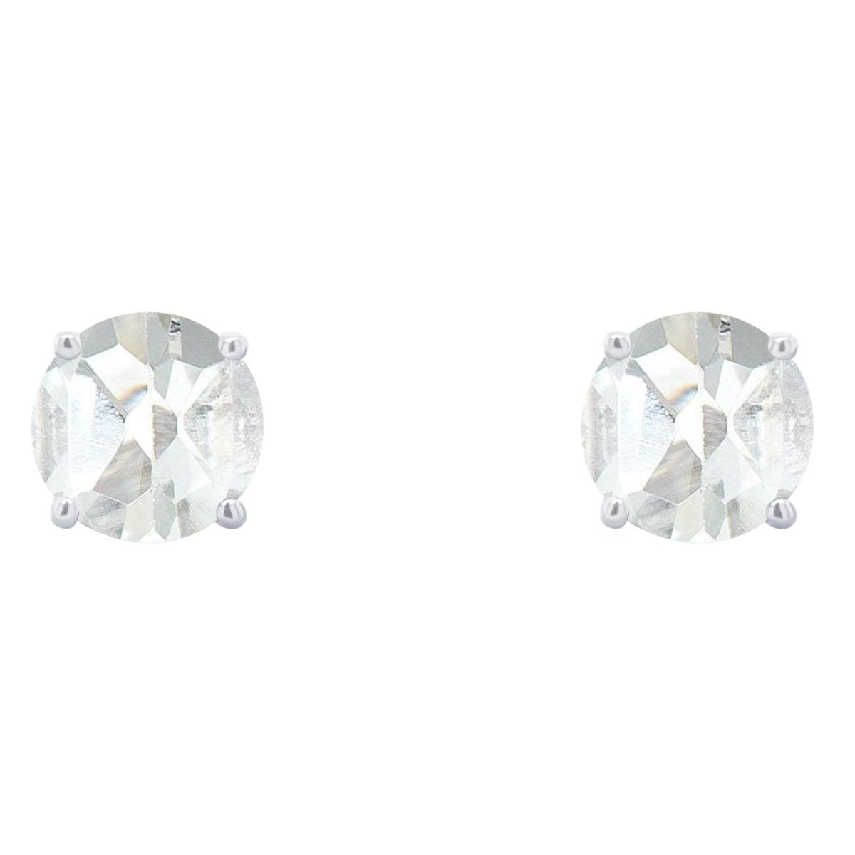 Swarovski zirconia round stud earrings in 14k hot sale white gold