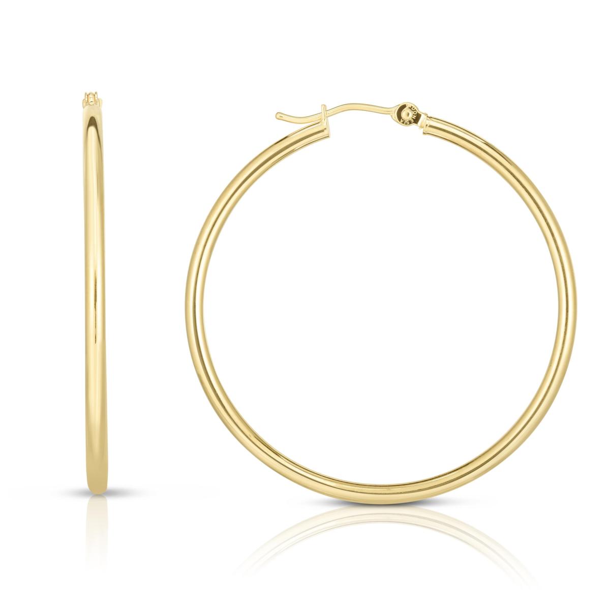 14K Yellow Gold 40mm Polished Hoop Earrings - 20230499 | HSN