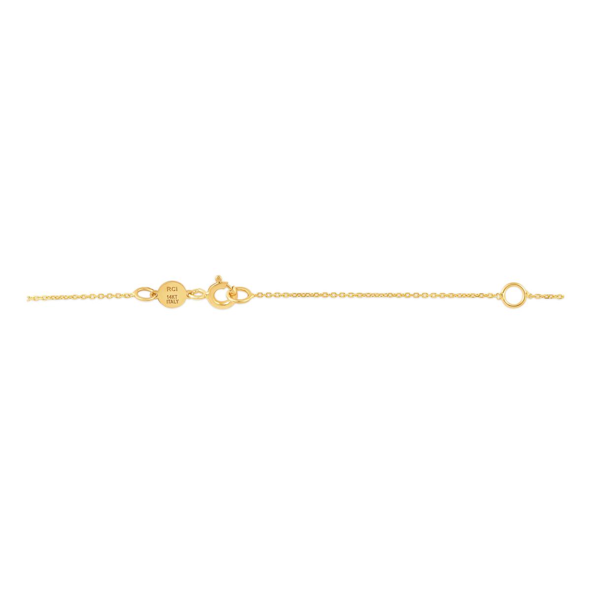 14k Two Tone Gold Open Circle Libra Pendant Necklace