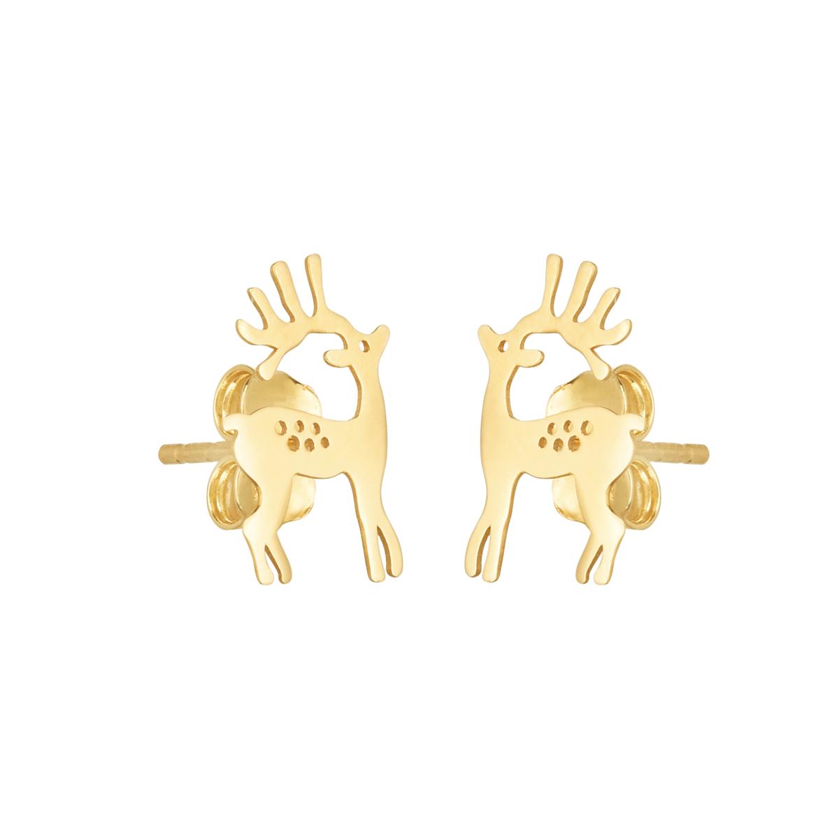 gold reindeer earrings