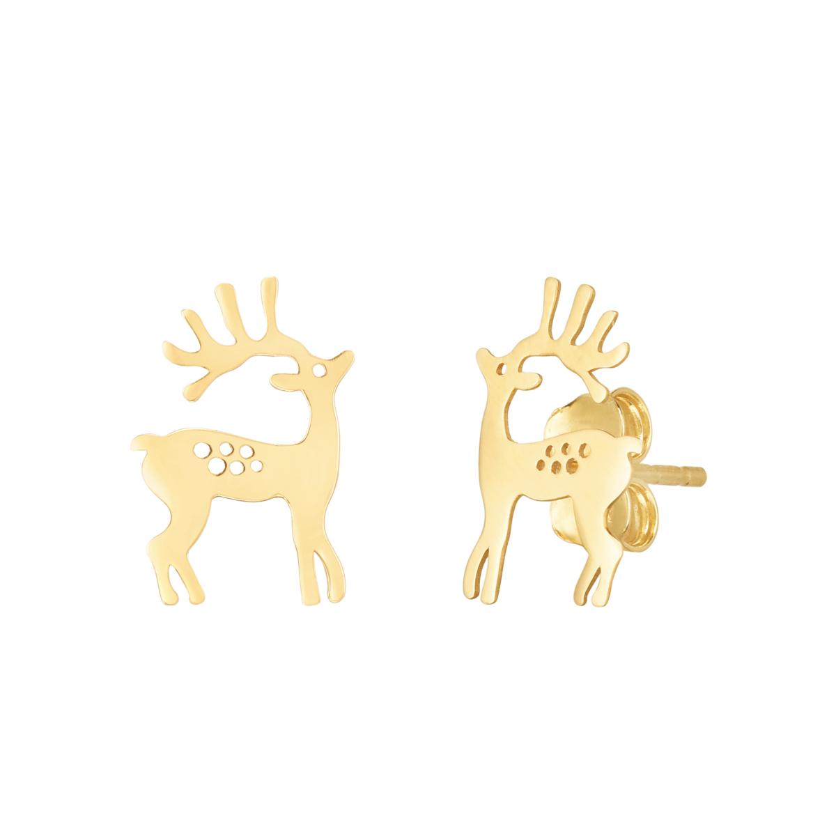 gold reindeer earrings