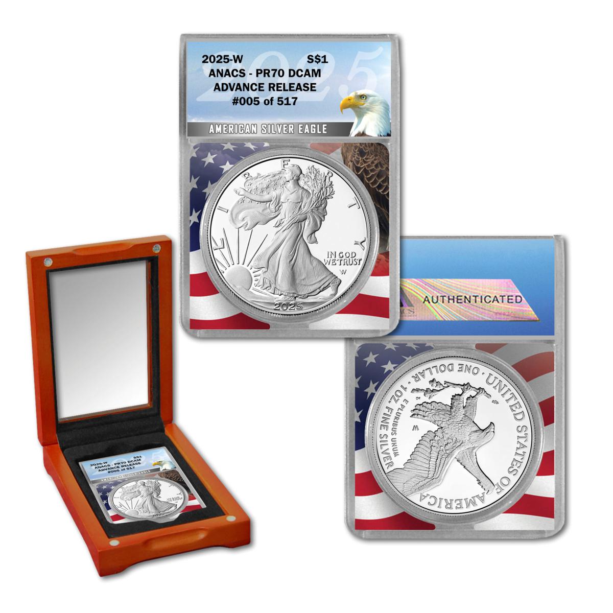 アメリカンイーグル　2000-P ICG-PR70 DCAM American Eagle PR 70 Graded 2000 Silver Bullion Coins for