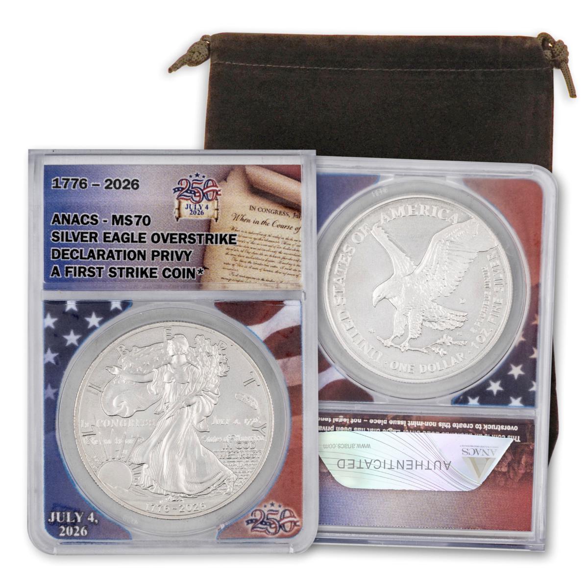 2026 Daniel Carr ANACS 70 Declaration of Independence Silver Eagle