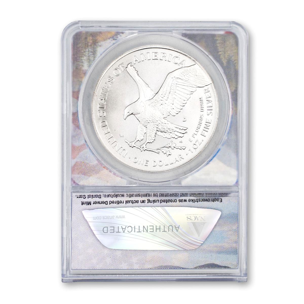 2026 MS70 ANACS Silver Eagle with Daniel Carr Flag Privy