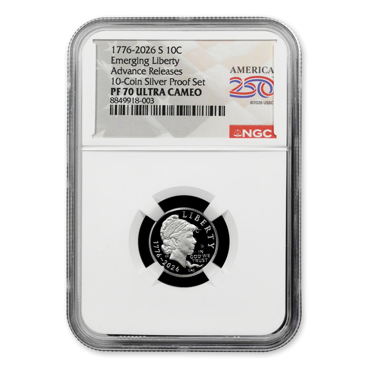2026 PF70 NGC Advance Release Silver Proof Set w/America 250